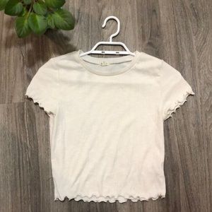 White garage crop top